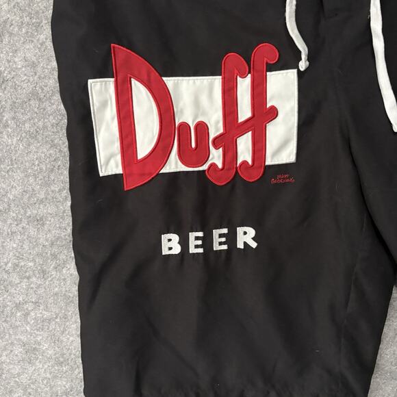 Simpsons Duff Beer Shorts Mens Size XL Black Calhoun Sportswear Drawstring - Picture 2 of 8